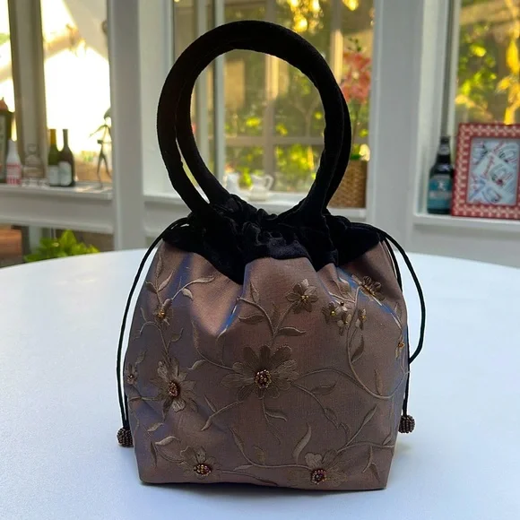 Chenla Bags Chenla Silk Velvet Drawstring Handbag Poshmark